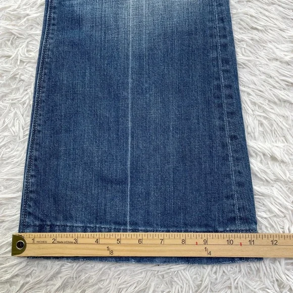 7 For All Mankind Pants Womens 31 Blue Ginger Flared Medium Wash Denim Jeans USA - Picture 12 of 15